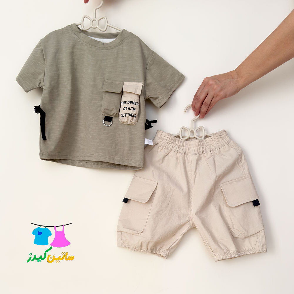 ست دو تکه بلوز شلوارک پسرانه - شلوارک و تیشرت بهاره پسرانه- ست عید پسرانه- لباس شیک پسرانه- استایل پسرانه- لباس کیوت پسر