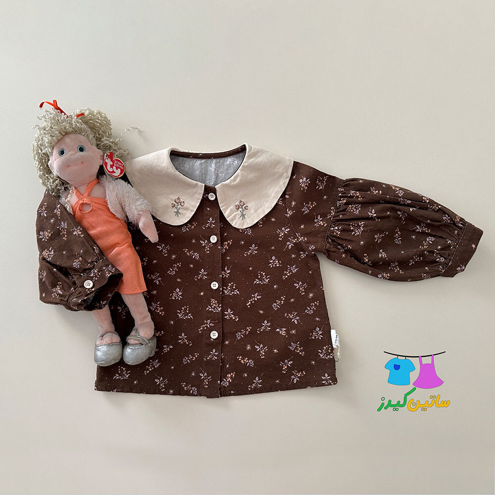 شومیز دخترانه گلدار آستین پفی- بلوز دخترانه- شومیز رنگ سال- شومیز خاص- شومیز گلدوزی- شومیز کیوت دخترانه- زیباترین استایل