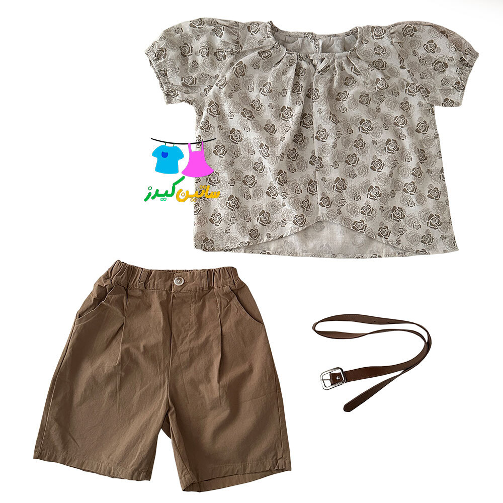 ست دخترانه- شومیز شلوارک دخترانه- استایل خاص دخترانه- رنگ نود- رنگ سال- بلوز شلوارک دخترانه- لباس عید دخترانه- لباس شیک