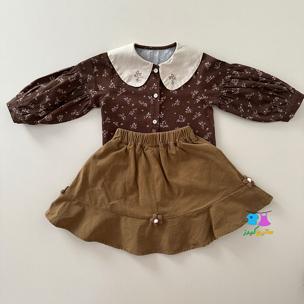 شومیز دخترانه گلدار آستین پفی- بلوز دخترانه- شومیز رنگ سال- شومیز خاص- شومیز گلدوزی- شومیز کیوت دخترانه- زیباترین استایل