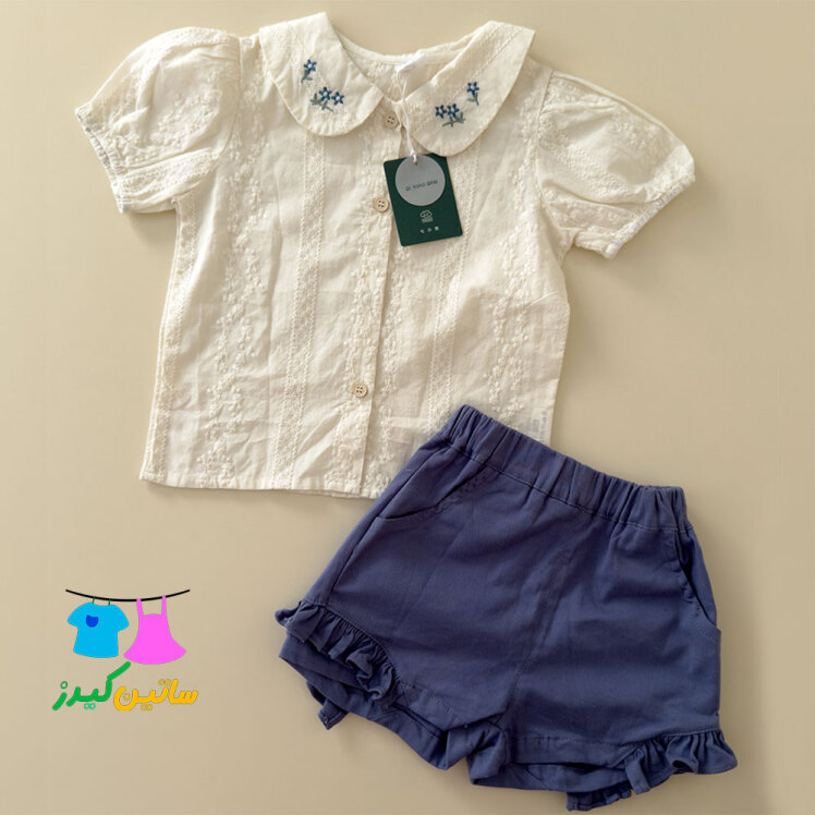 ست شومیز شلوارک خامه دوزی- ست دخترانه عید- شیک ترین استایل دختر- استایل خاص دخترانه- شومیز گلدوزی- بهترین لباس دخترانه- 