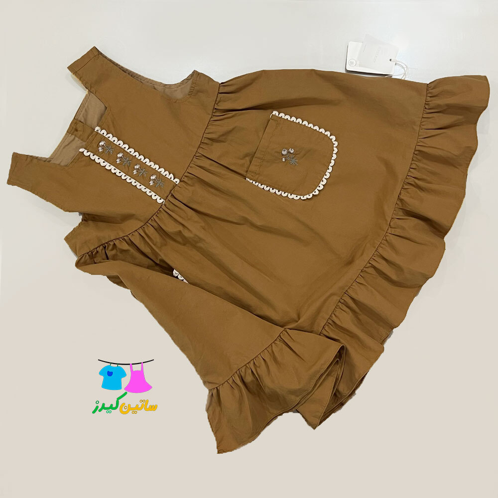 سارافون- لباس دخترانه- استایل لباس ترند- لباس کیوت دخترانه- شیک ترین استایل دخترانه- لباس عید- لباس گلدوزی شده دخترانه-