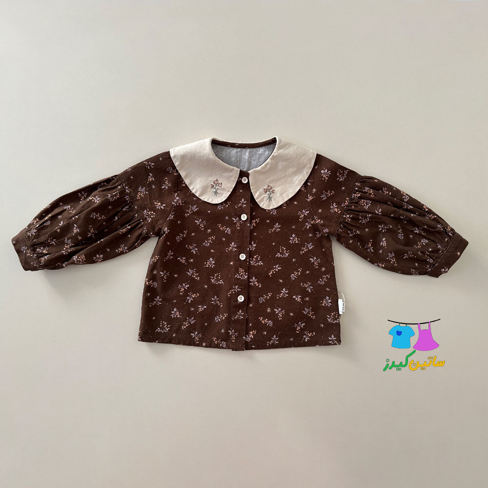 شومیز دخترانه گلدار آستین پفی- بلوز دخترانه- شومیز رنگ سال- شومیز خاص- شومیز گلدوزی- شومیز کیوت دخترانه- زیباترین استایل