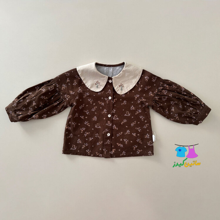 شومیز دخترانه گلدار آستین پفی- بلوز دخترانه- شومیز رنگ سال- شومیز خاص- شومیز گلدوزی- شومیز کیوت دخترانه- زیباترین استایل