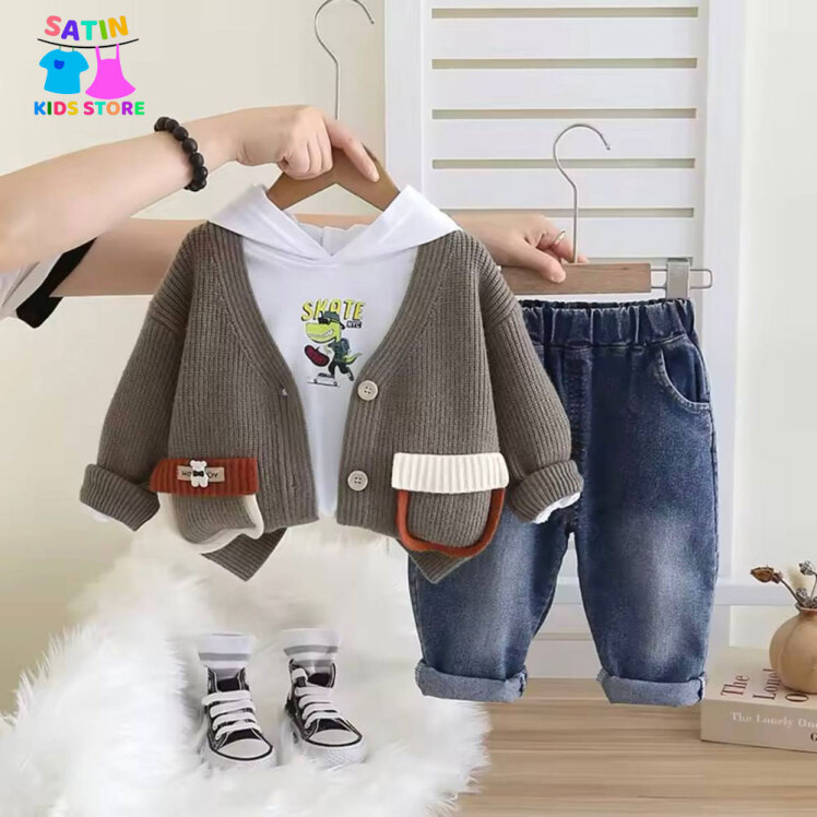 ست بلوز و جلیقه و جین پسرانه- ست پسرانه- استایل شیک پسرانه- لباس ترند پسرانه- لباس عید پسرانه- لباس خاص پسرانه- وینتیج