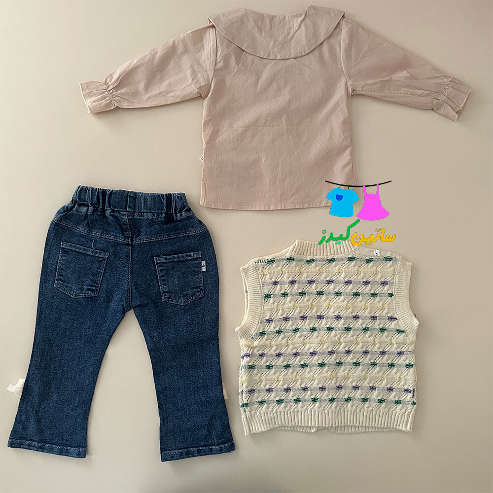 ست شومیز شلوار دخترانه- رنگ سال- استایل خاص دخترانه- لباس شیک دخترانه- لباس عید- لباس کیوت دخترانه- شومیز و شلوار جین