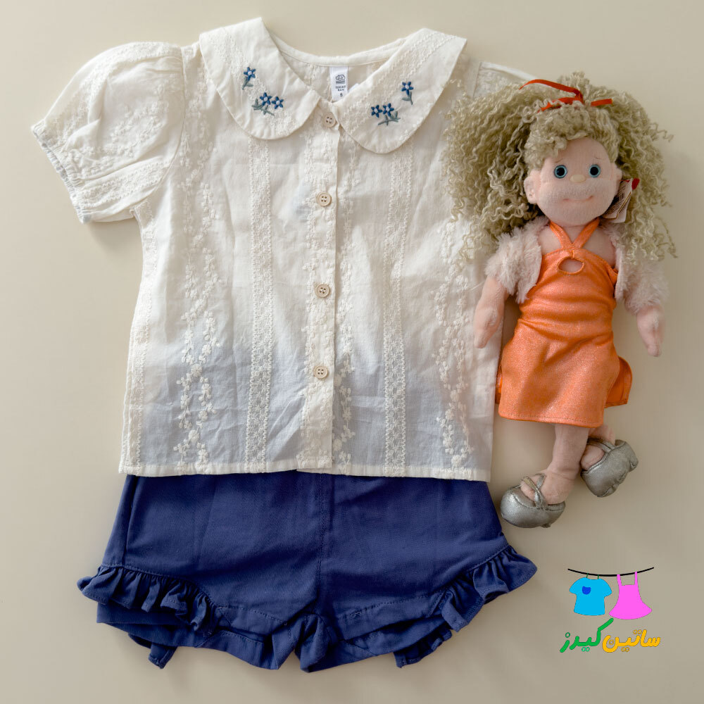  ست شومیز شلوارک خامه دوزی- ست دخترانه عید- شیک ترین استایل دختر- استایل خاص دخترانه- شومیز گلدوزی- بهترین لباس دخترانه- 